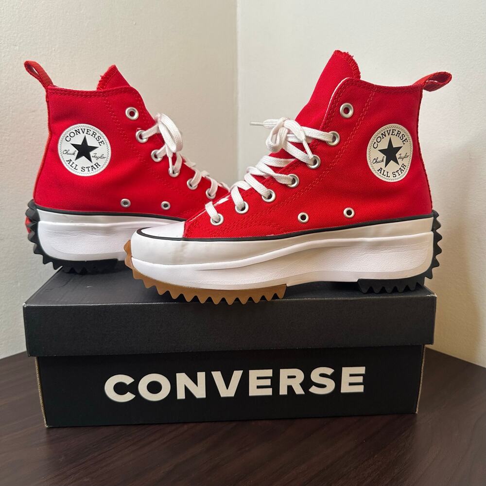 Converse Chuck Taylor Red Run Star Hike Platform High-Top Sneakers Size 7.5, New